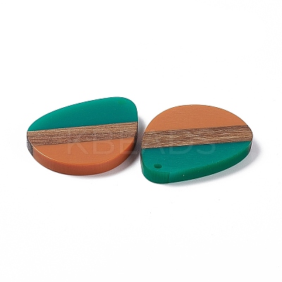 Opaque Resin & Walnut Wood Pendants RESI-M027-04E-1