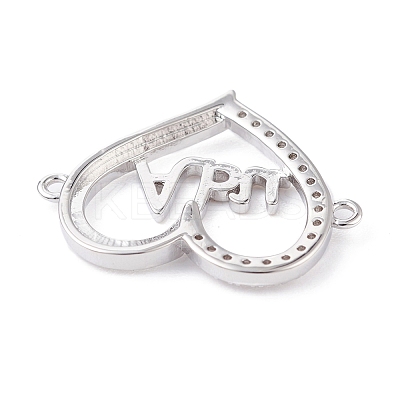Brass Micro Pave Clear Cubic Zirconia Links ZIRC-J039-11P-1