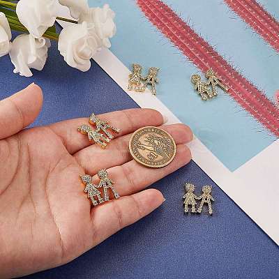5Pcs Brass Micro Pave Clear Cubic Zirconia Pendants ZIRC-SZ0002-50-1