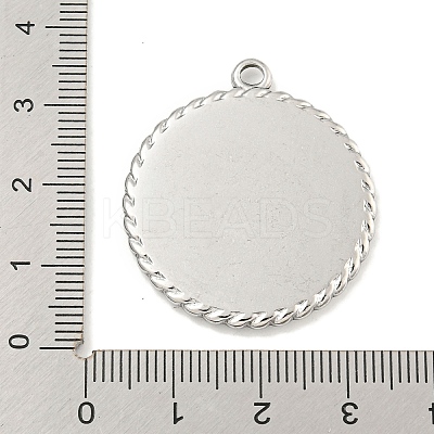 Non-Tarnish 304 Stainless Steel Pendants Cabochon Settings STAS-A099-04P-1