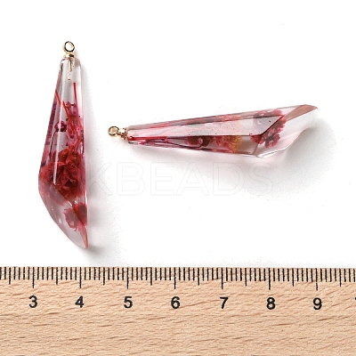 Inner Dried Flower Transparent Resin Pendants LS-RESI-A043-08A-1