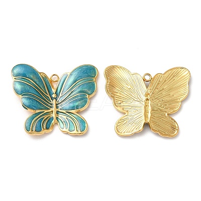 304 Stainless Steel Enamel Pendants STAS-K256-04G-03-1