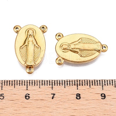 Ion Plating(IP) 201 Stainless Steel Rosary Center Connector Charms STAS-T064-46G-1