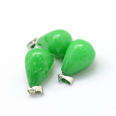 Teardrop Natural Malaysia Jade Pendants G-Q435-10-1