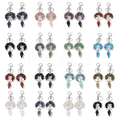 Natural & Synthetic Gemstone Keychain KEYC-K022-01P-1