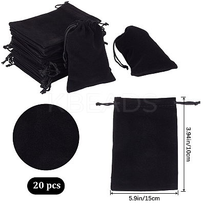 20Pcs Rectangle Velvet Drawstring Pouches TP-BBC0001-03A-02-1