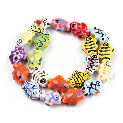 Handmade Porcelain Bead Strands X-PORC-N007-27-1