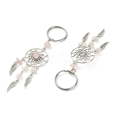 Natural Chip Rose Quartz Keychain KEYC-YW0001-01-1
