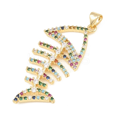 Brass Micro Pave Cubic Zirconia Pendants KK-C170-17G-1