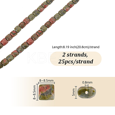2 Strands Natural Unakite Beads Strands G-GA0001-83-1