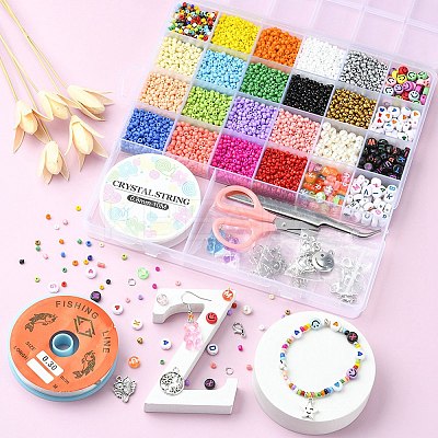 DIY Beaded Earring Bracelet Necklace Making Kit DIY-YW0006-47-1