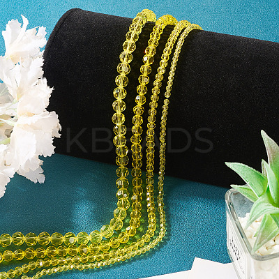 4 Strands 4 Styles Transparent Glass Bead Strands GLAA-TA0002-56B-1