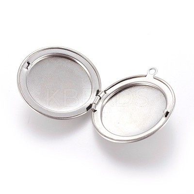 Tarnish Resistant 316 Stainless Steel Locket Pendants X-STAS-P237-06P-1