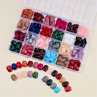 ABS Plastic Pure Color Press On False Nails MRMJ-WH20004-32A-1