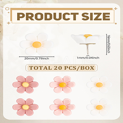 20Pcs Flower Resin Drawing Pins AJEW-WH00670-153-1