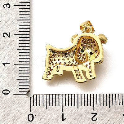 Rack Plating Brass Micro Pave Cubic Zirconia Enamel Pendants KK-L226-032G-02-1