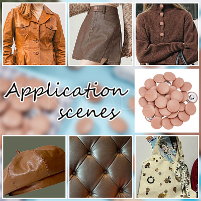 30Pcs 1-Hole PU Leather Shank Buttons BUTT-NB0001-92A-1