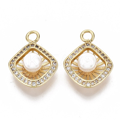Brass Micro Cubic Zirconia Pendants KK-N231-104-NF-1