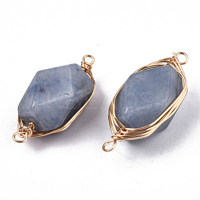 Dyed & Heated Natural Blue Aventurine Links/Connectors G-T131-100B-1