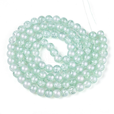 Translucent Crackle Glass Beads Strands CCG-T003-01G-1