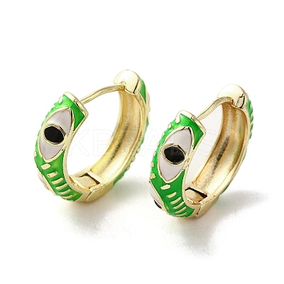 Horse Eye Real 18K Gold Plated Brass Hoop Earrings EJEW-Q797-07G-05-1