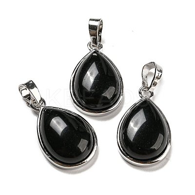 Natural Obsidian Pendants G-I358-B22-1
