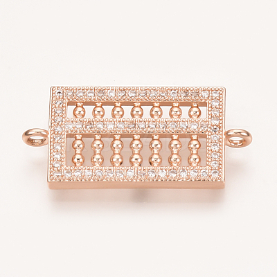 Brass Micro Pave Cubic Zirconia Links ZIRC-T004-31RG-1