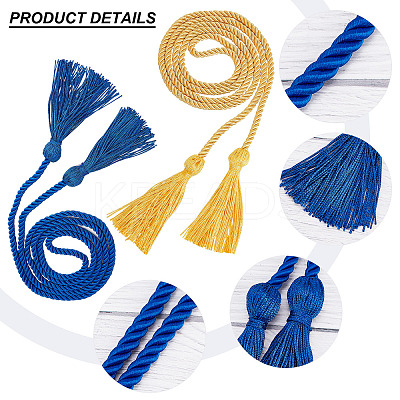 2Pcs 2 Colors Polyester Graduation Honor Rope AJEW-GF0006-56-1