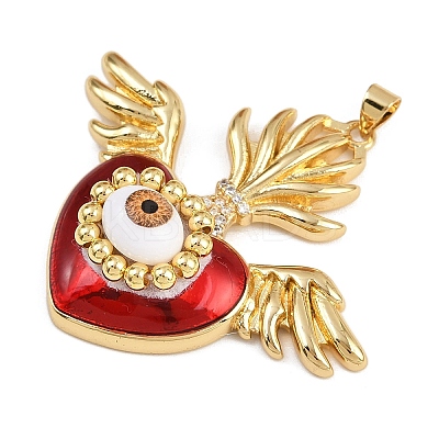 Brass Micro Pave Cubic Zirconia Enamel Pendants KK-L244-05G-03-1