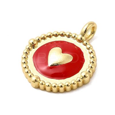 Brass Enamel Pendants KK-P303-09G-1