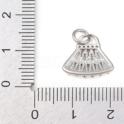 Brass Micro Pave Clear Cubic Zirconia Charms KK-G544-01P-01-1