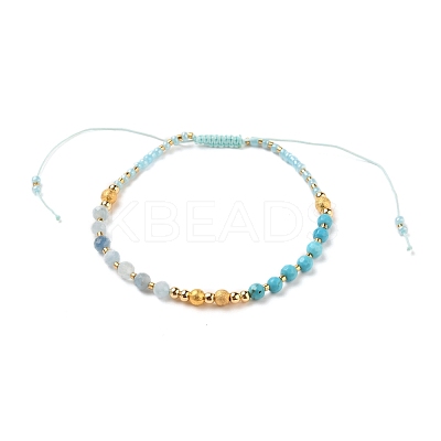 Adjustable Nylon Thread Braided Bead Bracelets BJEW-JB05593-1