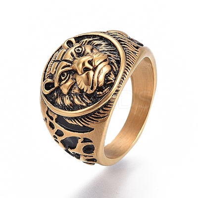 304 Stainless Steel Signet Rings for Men RJEW-O032-11AG-1
