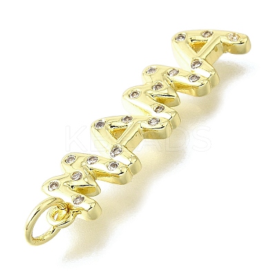Mother's Day Brass Micro Pave Cubic Zirconia Pendants KK-V007-26G-1