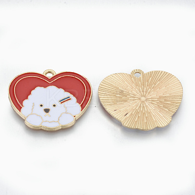 Alloy Enamel Pendants X-ENAM-T011-04KC-RS-1
