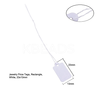White Rectangle Jewelry Price Tags TOOL-C003-02-1