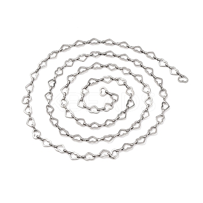 304 Stainless Steel Heart Link Chains CHS-S012-18P-1