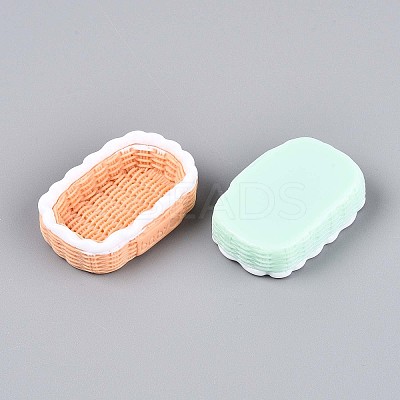 Opaque Resin Rattan Basket Display Decorations DJEW-T001-02M-1