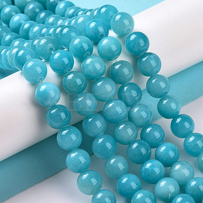 Natural Mashan Jade Round Beads Strands G-D263-8mm-XS28-1