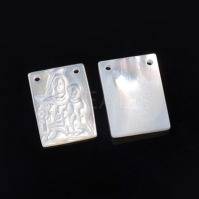 Natural White Shell Pendants for Mother's Day SSHEL-D083-32B-1