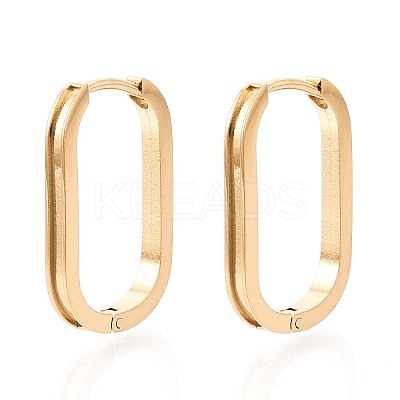 304 Stainless Steel Oval Hoop Earring Findings STAS-G317-02G-1