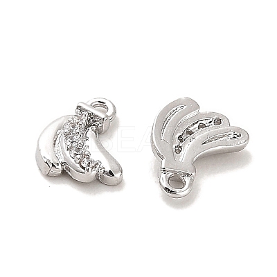 Brass Micro Pave Clear Cubic Zirconia Charms KK-C054-12P-1