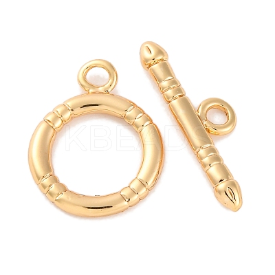 Rack Plating Eco-Friendly Brass Toggle Clasps KK-S403-16G-1