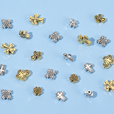 120Pcs 8 Styles Tibetan Style Alloy Beads FIND-HY0003-60-1