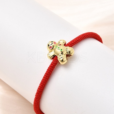 Christmas Nylon Cord Bracelets LS-BJEW-L715-02G-01-1