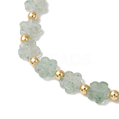 Natural Green Strawberry Quartz Beads Stretch Bracelets for Women BJEW-JB11768-07-1