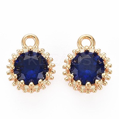 Brass Micro Pave Cubic Zirconia Charms KK-S356-772H-1