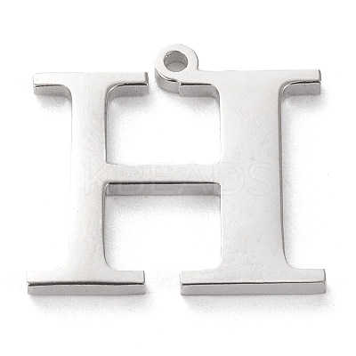 Tarnish Resistant 304 Stainless Steel Letter Pendant Rhinestone Settings LS-STAS-J028-01H-1