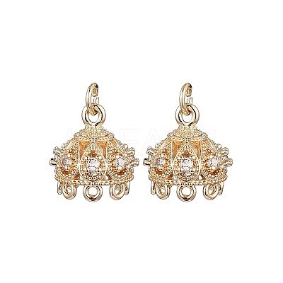 Brass Micro Pave Cubic Zirconia Multi-Strand Links KK-B133-06G-02-1