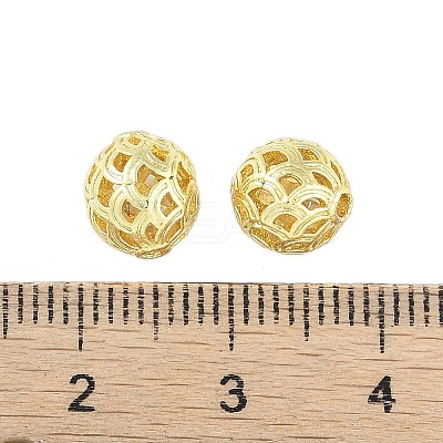 Brass Hollow Beads KK-A226-07B-G-1
